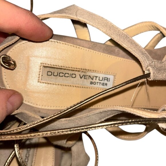 Duccio Venturi Botiere khaki leather gladiator Roman sandals 41 10 - Picture 2 of 5